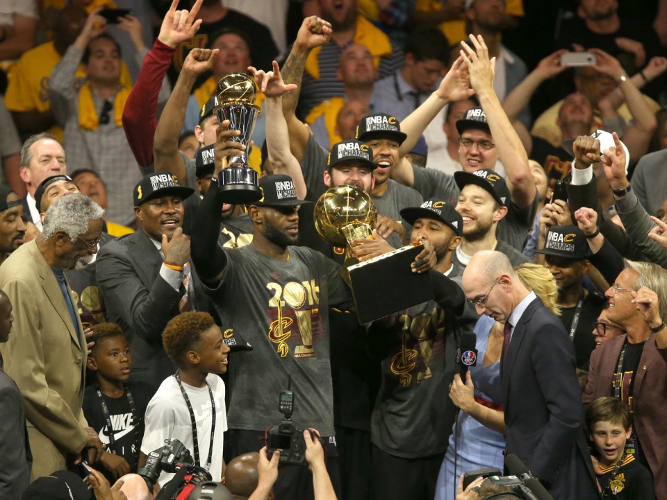 Lebron with Trophies
